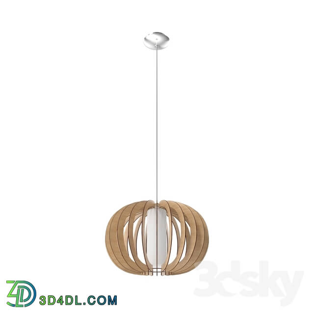 Ceiling light - 95599 Pendant STELLATO 1_ 1х60W _E27__ Ø500_ H1500_ steel nickel matt _ wood_ glass_ maple