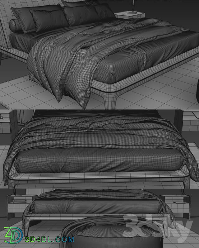 Bed - Poliform Kelly Imbottito Bed