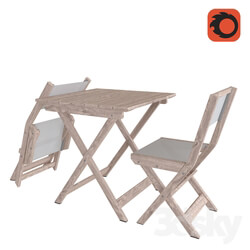 Table _ Chair - Portside Outdoor Folding Bistro Set 