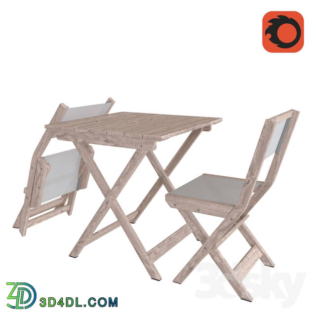 Table _ Chair - Portside Outdoor Folding Bistro Set