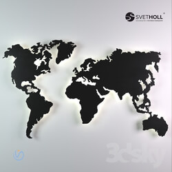 Wall light - Wall Perforations_ World Map 