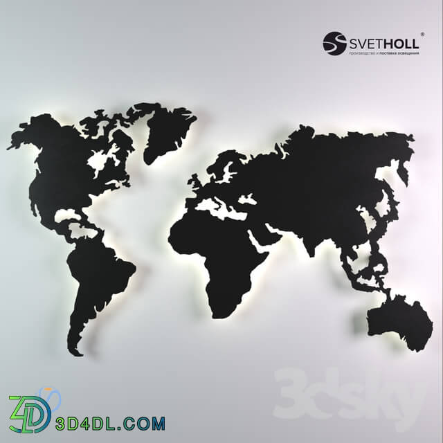 Wall light - Wall Perforations_ World Map