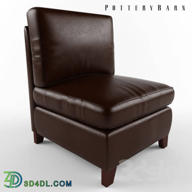 Arm chair - Pottery Barn - Cameron Leather Armless Chair