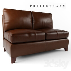 Sofa - Pottery Barn - Cameron Leather Armless Love Seat 