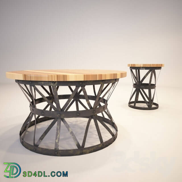 Table - Industrial Rust Barrel Table