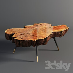 Table - Wood slab coffee table 