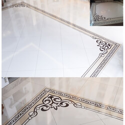 Bathroom accessories - marble floor with decor 