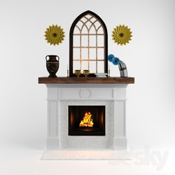 Fireplace - Fireplace with Decorative stuff 