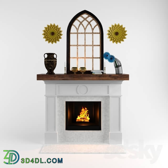 Fireplace - Fireplace with Decorative stuff