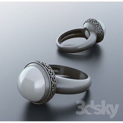 Other decorative objects - ring with pearl ornaments and 