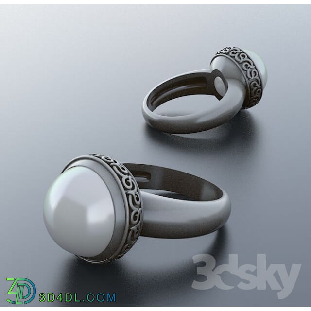 Other decorative objects - ring with pearl ornaments and