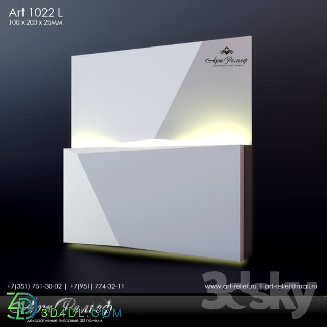 3D panel - Gypsum 3d panel Art-1022 L from ArtRelief