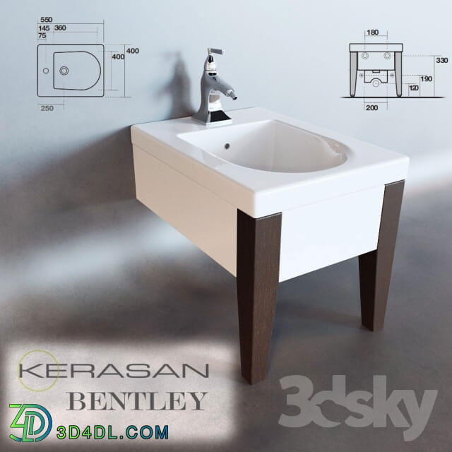 Toilet and Bidet - Suspended bidet Kerasan Bentley