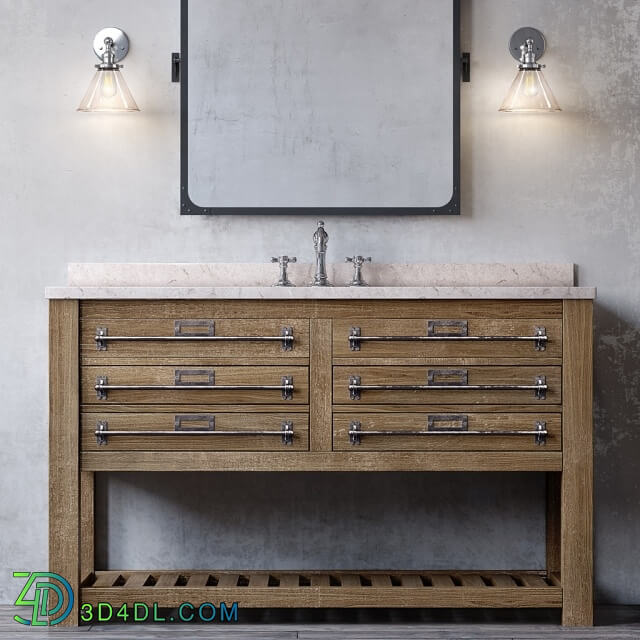 Bathroom furniture - MERCANTILE EXTRA-WIDE SINGLE VANITY SINK