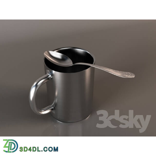 Other kitchen accessories - Metal mug _ spoon