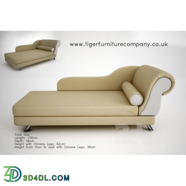 Sofa - Camel Suede Chaise Longue Chrome Legs