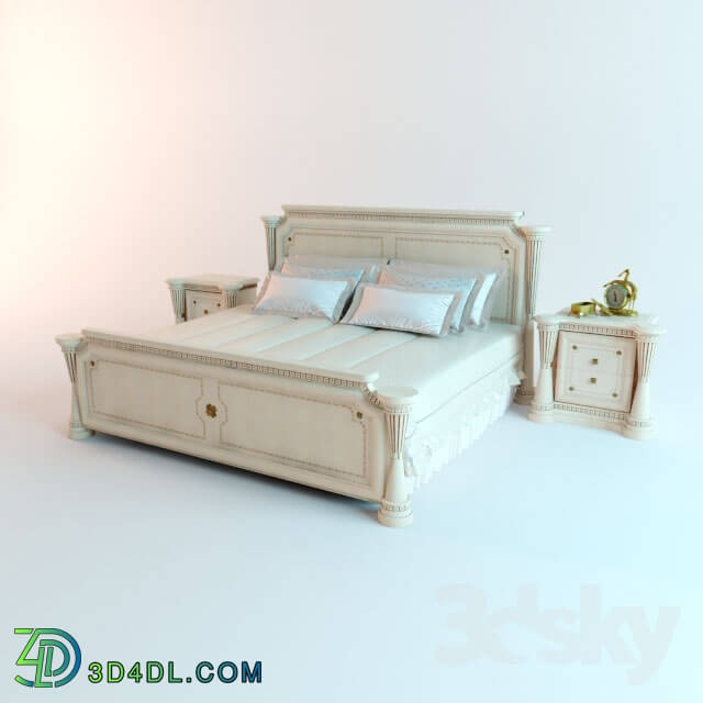 Bed - Bed and bedside table