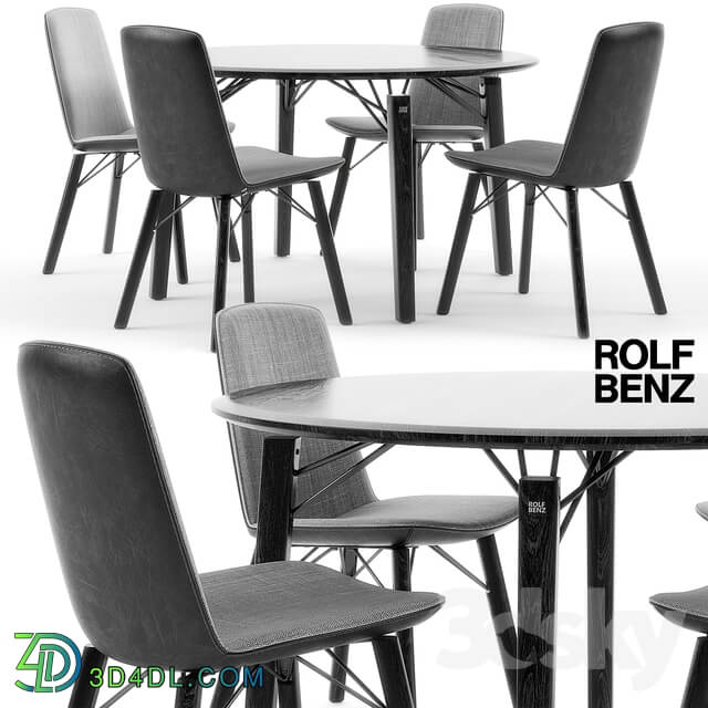 Table _ Chair - Rolf Benz 616 chair set 01