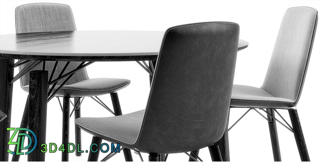 Table _ Chair - Rolf Benz 616 chair set 01