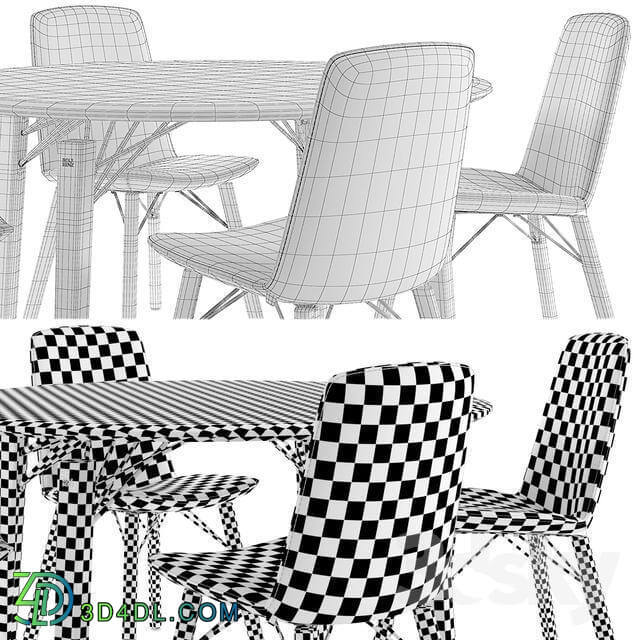 Table _ Chair - Rolf Benz 616 chair set 01