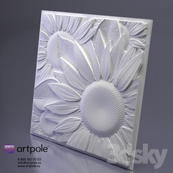 3D panel - _FOR RECALL_ Plaster 3d panel Sunflower by Artpole 