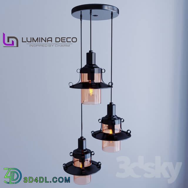 Ceiling light - _OM_ Pendant lamp Lumina Deco Capri W3 black