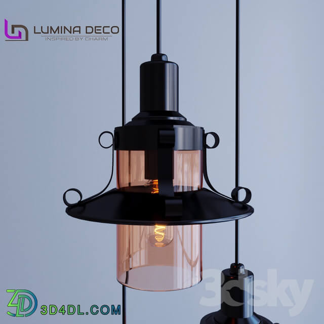 Ceiling light - _OM_ Pendant lamp Lumina Deco Capri W3 black