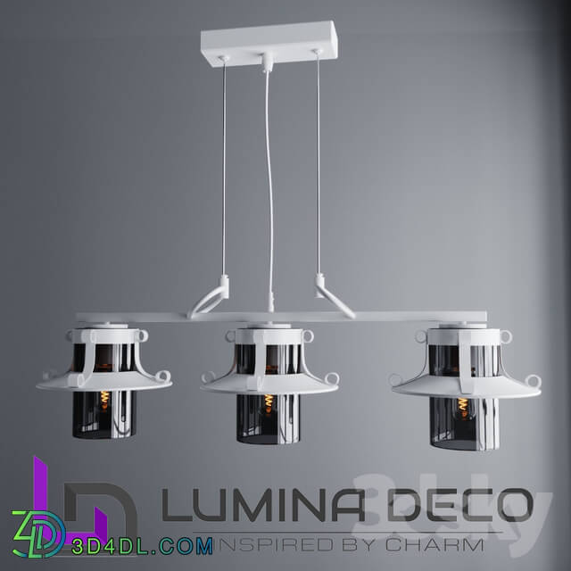 Ceiling light - _OM_ Suspended Lumina Deco Capri lamp white LDP 11327-3 _PR_