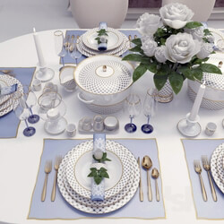 Tableware - Classic table setting with roses 