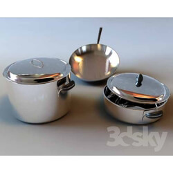 Tableware - 2 saucepans and frying pan from firm Lagostina 
