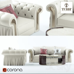 Sofa - Sofa_ chair_ coffee table Turri Couture 