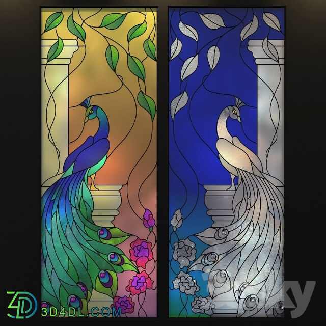 Windows - Stained Glass Peacock