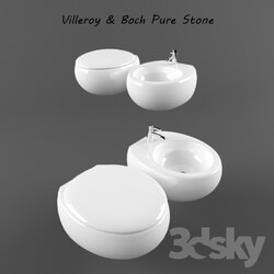 Toilet and Bidet - Villeroy _amp_ Boch Pure Stone 