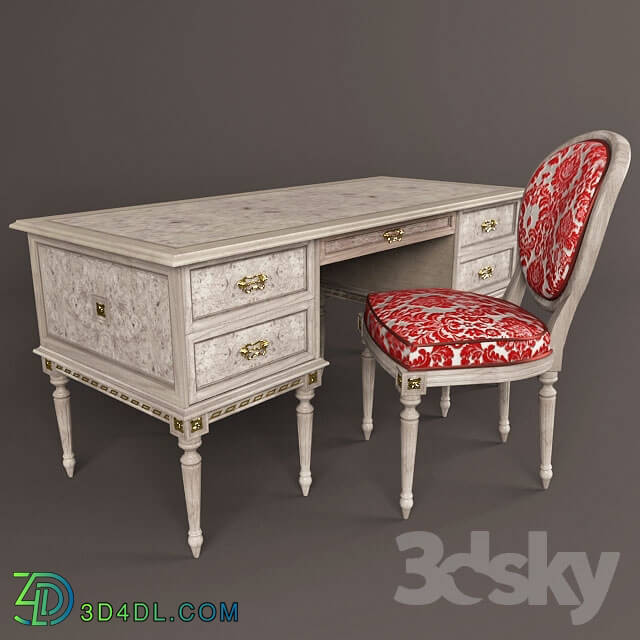 Table _ Chair - Grand_ desk and chair_ _quot_Beatrice_quot_