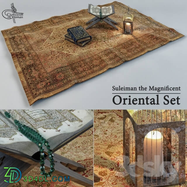 Decorative set - Oriental Series Rug and Items