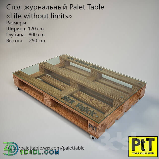 Table - Palet Table _quot_Life without limits_quot_