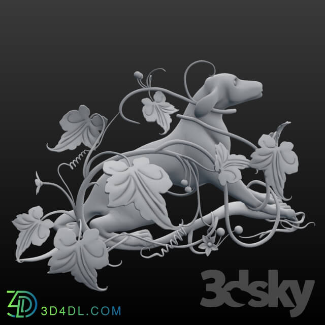 Other decorative objects - Dog on a branch