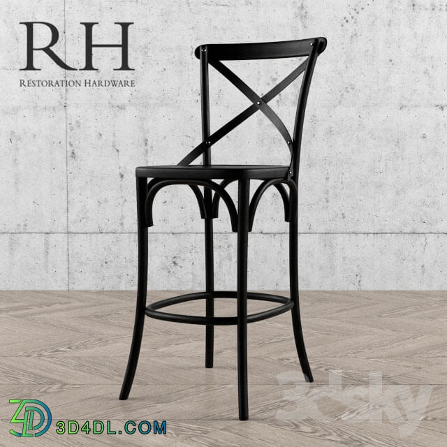 Chair - Restoration_Hardware_Madeleine_Armless_Leather_Stool