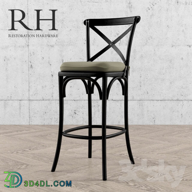 Chair - Restoration_Hardware_Madeleine_Armless_Leather_Stool