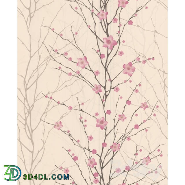 Wall covering - Graham Brown _ Vitality Floral Wallpaper_ Pink Cream_ 50-017