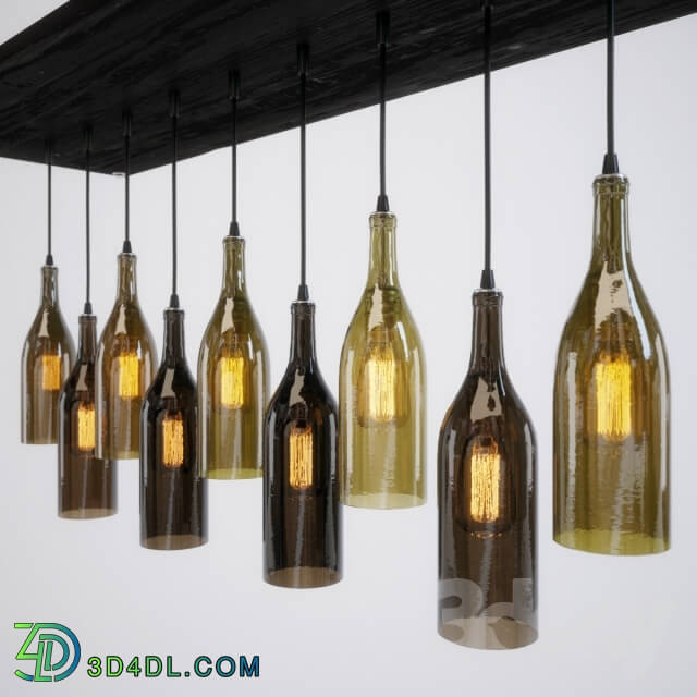 Ceiling light - Industrial Lightworks Bottles light lamp