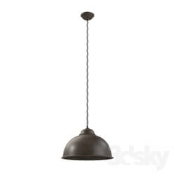 Ceiling light - 49632 Suspension TRURO 2_ 1х60W _E27__ Ø365_ H1100_ steel_ brown aged 