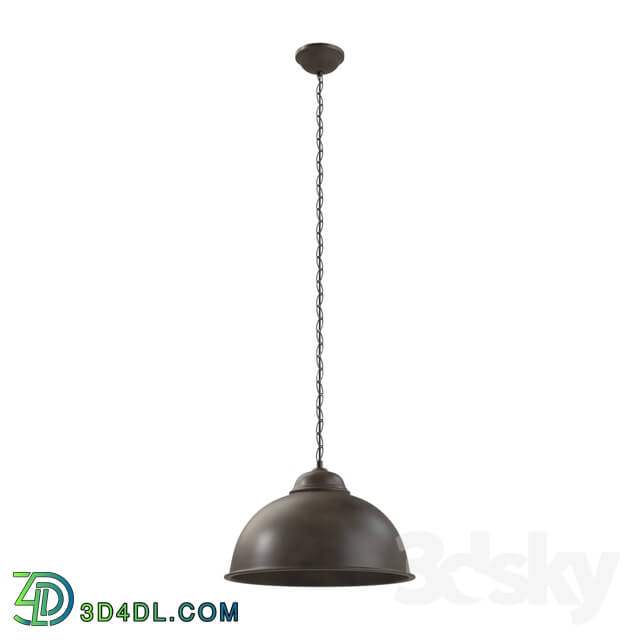 Ceiling light - 49632 Suspension TRURO 2_ 1х60W _E27__ Ø365_ H1100_ steel_ brown aged