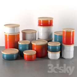 Tableware - Le Creuset Storage Jars with Wooden Lid 