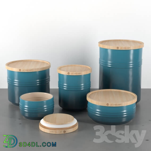Tableware - Le Creuset Storage Jars with Wooden Lid