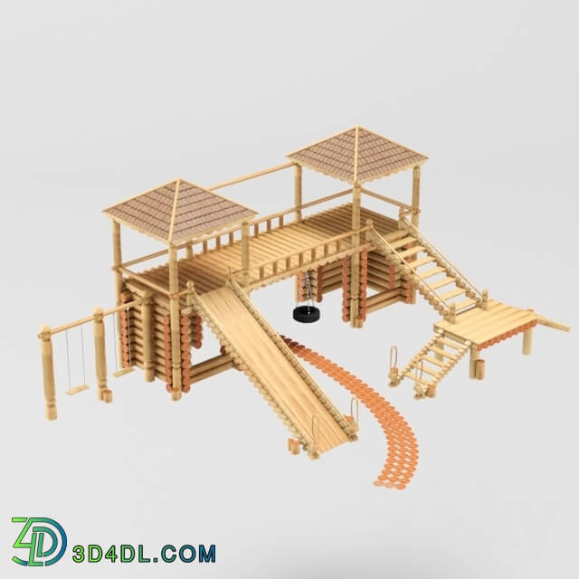 Other architectural elements - Playground from log house