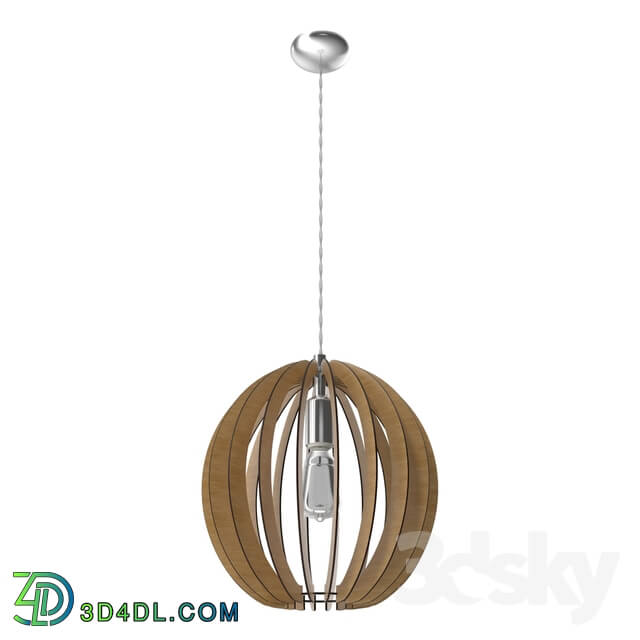 Ceiling light - 94764 Suspension COSSANO_ 1х60W _Е27__ Ø300_ steel _ wood_ maple