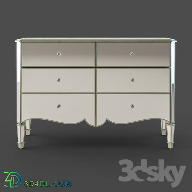 Sideboard _ Chest of drawer - OM Chest Fratelli Barri RIMINI in silver spraying finish and mirror_ FB.CHD.RIM.220
