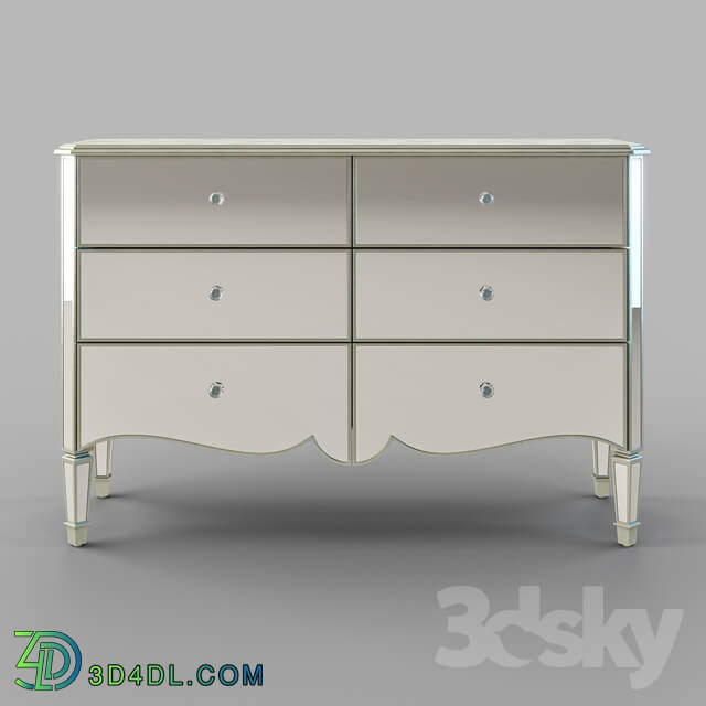 Sideboard _ Chest of drawer - OM Chest Fratelli Barri RIMINI in silver spraying finish and mirror_ FB.CHD.RIM.220