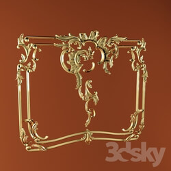 Decorative plaster - Carved frame with gold 